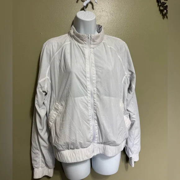 Lululemon Bombs Away Reversible Jacket White/Gray Printed Nylon Size L - Picture 1 of 10